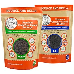 Bounce-and-Bella-Grain-Free-Training-Treats-made-with-Freshly-Prepared-Ingredients-1-Poultry-1-Fish-2-Pack-1000g Bounce and Bella Grain Free Training Treats made with Freshly Prepared Ingredients (1 Poultry & 1 Fish, 2 Pack 1000g)