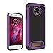Moto Z2 Force Case,Moto Z2 Force Edition - Suensan TPU Shock Absorption Technology Raised Bezels Protective Cases Cover for Moto Z Force 2nd Generation phone (Z2 Black Purple)