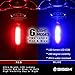 SIGEM Bike Tail Light, Headlight, Ultra Bright & USB Rechargeable, Bicycle Flashing Rear taillight, LED Safety Warning Strobe Head Light, Also for Helmet and Backpack 120 Lumens (Red-Blue)
