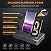 ZIKU Wireless Charger.6 in 1 Aluminum Alloy 80W 14A 5-Port USB Wireless Charging Stand Station Dock for Airpods/Apple Watch 5/4/3/2/1 iPhone 11 Pro Max/X/XS/XR/Xs Max/8/8 Plus-Built-in Adapter (Gray)