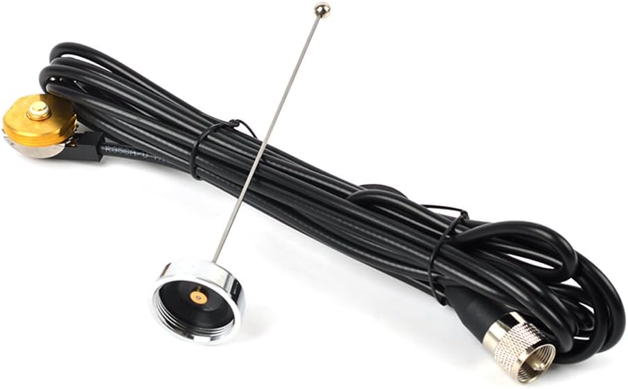 HYS TCJ-N1 VHF NMO 136-174 Mhz Mhz Mobile Vehicle FM Tranceiver 2M Antenna with 13 ft RG58 Coax Cable NMO to UHF PL259 Connector for Yaesu Kenwood HYT Vertex Icom Mobile Radios: GPS & Navigation