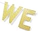We are One Gold Glitter Garland Bunting Banner, Twins' 1st First Birthday Party Decorations