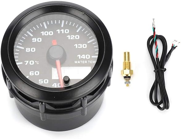 Amazon Co Jp Qiilu 2in 52mm車の電子水温計温度アナログゲージ ユニバーサル7色ledディスプレイパフォーマンス水温ゲージセンサー付き 車 バイク