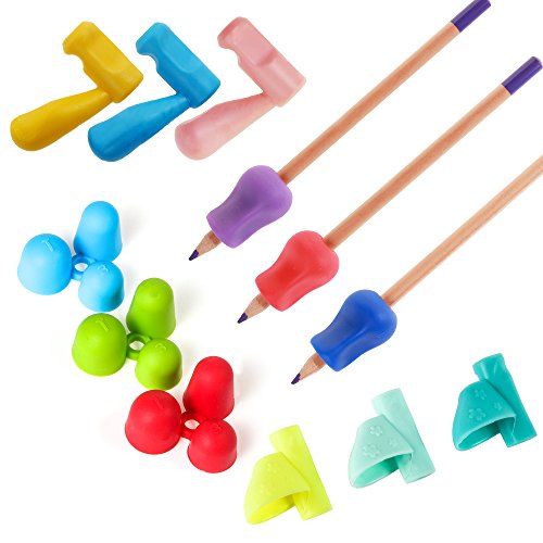 Buy Pencil Grips,12pcs Silicone Ergonomic Pencil Holder Pen Writing Aid