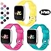 Wepro Bands Compatible with Fitbit Versa/Fitbit Versa 2/Fitbit Versa Lite SE SmartWatch for Women Men, Sports Replacement Wristband Strap for Fitbit Versa Watch, Small, Mango Yellow, Teal, Rose Pink