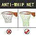 Luminous Basketball Net Replacement, Heavy Duty and Anti Whip Night Light Basketball Goal Net Glow in The Dark, 12 Loops Fits Standard Size Indoor or Outdoor Hoop Rims, Nylon and Green