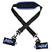 BOffer Ski and Pole Carrier Strap with Cushioned Velcro Holder + Shoulder padded, Adjustable Hook and Loop Thick Handle Boot Sling - EASY to Carry,Store