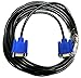Importer520 Blue Connectors HD15 Male to Male SVGA VGA Long Video Monitor Cable for TV Computer Projector (15 Feet)