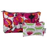 Clinique red flower cosmetic bag with mini bag