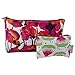 Clinique red flower cosmetic bag with mini bag