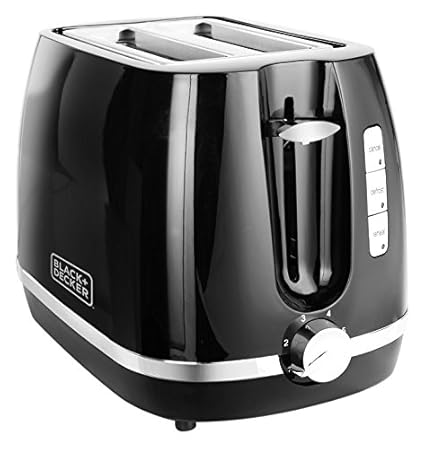 Black + Decker BXTO0202IN 870-Watt 2 Slice Pop-up Toaster with Bun Warmer (Black)