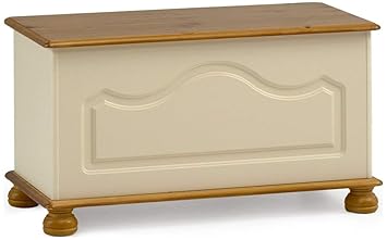 Steens Richmond Betttruhe, 82 x 44 x 39 cm (B/H/T), teilmassiv, weiß/gelaugt/lackiert