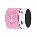 ANRANK BS63570AK Super Bass Mini Portable Bluetooth Wireless Speaker with LED and Build-in Mic Support AUX TF iPhone Samsung Smartphone PC Tablet (Pink)