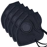 Muryobao Mouth Mask Anti Pollution Mask Unisex Outdoor Protection N95 4 Layer Filter Insert Anti Dust Mask Valve Filter Men Women 5 Pack Black Upgrade