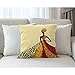 Moslion African Girl Pillow,Home Decor Throw Pillow Cover African Women Posing with Colorful Dress Cotton Linen Cushion for Couch/Sofa/Bedroom/Livingroom/Kitchen/Car 18 x 18 inch Square Pillow case