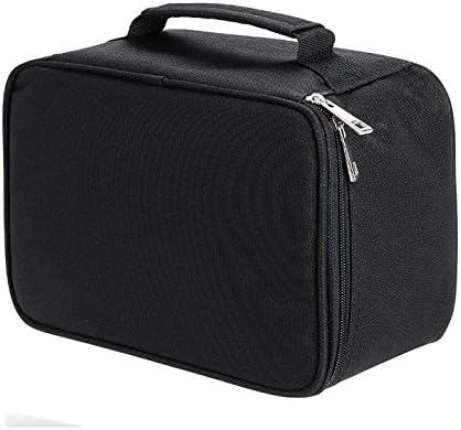 40 Slot Carrying Marker Case Holder - Canvas Zippered Markers Organizer carrying lipstick case for Primascolor Marker and Copic Sketch Marker (Black)