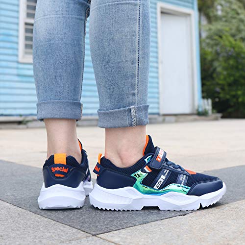 Vivay Boys Lightweight Sneakers Breathable Running Shoes Walking Shoes Fashion Sneakers for Boys Size 12 Blue - Thumbnail 7