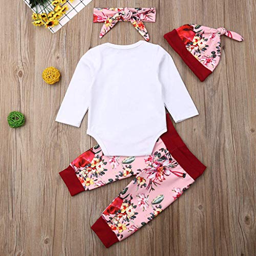 Little Story Children's Long-Sleeved Valentine's Day Floral Print Hakama Climbing Suit Package Fart + Trousers + hat + Red