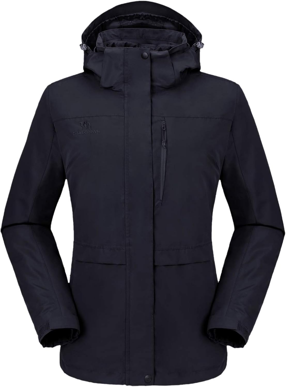 CAMEL CROWN Women's 3-in-1 Waterproof Ski Snow Jacket Hooded Winter Coat with Puffer Liner: Clothing