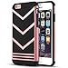 iPhone 6 Case, iPhone 6S Case, LOEV Slim Anti-Slip Grip [2 in 1] Protective Case, [Stylish Design] Shock-Absorbing Rubber Bumper Hybrid Cover Case for iPhone 6/6s 4.7 inch - Black/Rose Gold Chevron