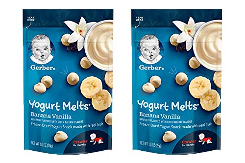 Gerber Yogurt Melts, Banana Vanilla, Freeze-Dried Yogurt Snack Made with Real Fruit, 1 OZ (Pack of 2)