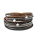 Jenia Women Star Multi-layer Leather Bracelet Braided Wrap Bangle Cuff Alloy Magnetic Clasp