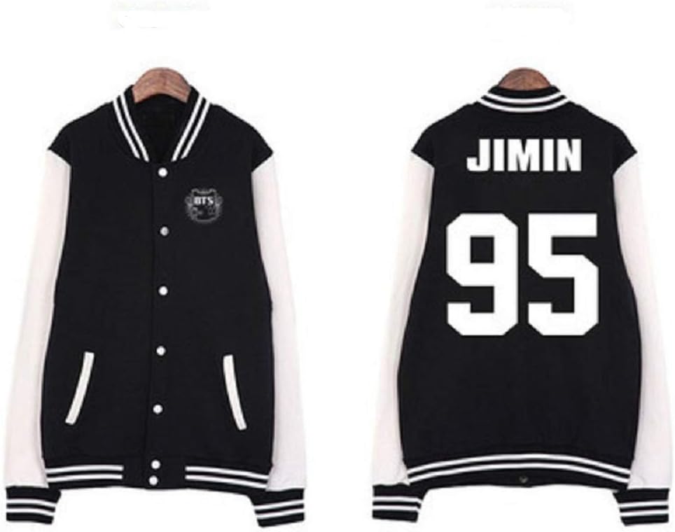 mainlead BTS Bangtan Boys Baseball Uniform Jacket Coat Sweater(Jimin, M)