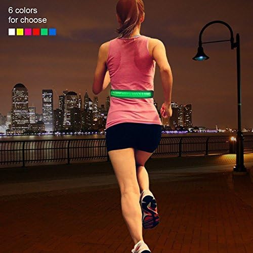 5 Modes 6 Colors Choice Glow Belt Reflective Buckle Running Belt High Visibility Adjustable Jogger Runners Belt