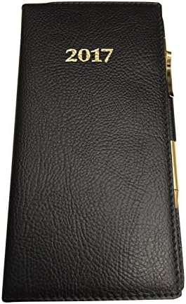 2017 Weekly Classic Pocket Black Pearl Bonded Leather With Pen Engagement Calendar/planner