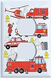 Fire Trucks Outlet Switch Plate Cover / Fire Engine Outlet Cover / Firetruck Wall Decor