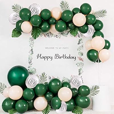 Jungle Safari Theme Party Decorations 104pcs Green Balloon Garland