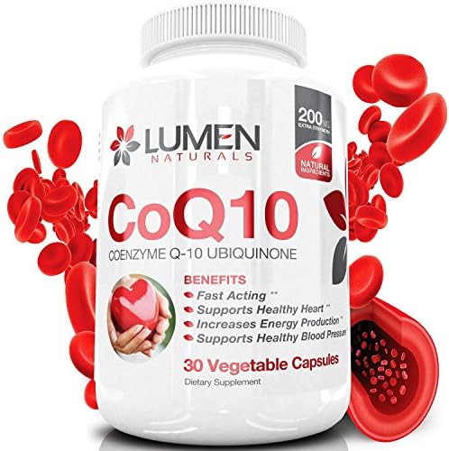 CoQ10 200mg - Fast Acting Extra Strength CoEnzyme Q10 Ubiquinone Supplement Shown to Promote Heart Health & Cellular Energy & Endurance to Fight Fatigue & Support Healthy Blood Pressure - (30 Count)