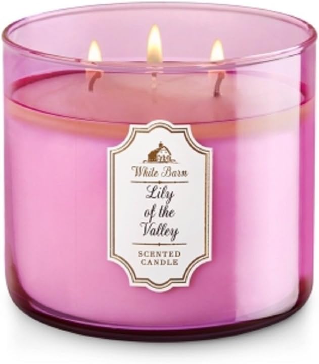 Bath & Body Works 'White Barn' LILY OF THE VALLEY 3Wick Scented Candle 14.5 oz / 411g Amazon