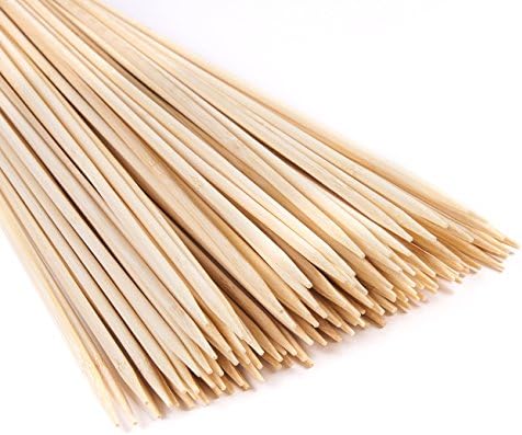 Ancona life Roasting Sticks 36 Inch 5mm Thick Extra Long Heavy Duty Wooden Skewers 110 Pieces Perfect for Hot Dog Kebab Sausage Eco and Environmentally Safe 100% Biodegradable