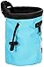 AMC Climbing Chalk Bag with Embroidery/Front Pocket/Belt (Light Blue, 6 inches x 4 inches)
