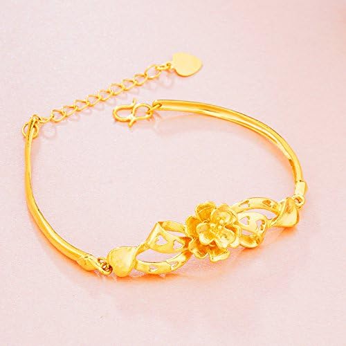 Tery Elegant Gorgeous Women Bracelet Fashion Elegant Flower Butterfly Golden Bracelet(Two Petals)