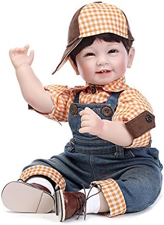Fan Moon Baby Doll Soft Silicone Blue Jeans Boy Gift 22-Inch