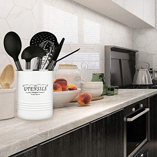 SZUAH Kitchen Utensil Holder, Vintage Cooking Utensil Holder with Farmhouse Decor Style, Great Capacity for Large Cooking Tools.