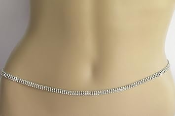 Silver Bollywood Belly Chain, Waist Hip 