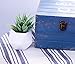 Small Faux Aloe Succulent in White Geometric Ceramic Planter - 4.5 x 6.5 Inches - Marmeda Decor Potted Artificial Plant in Glazed Vase - Modern Decor for Home or Office