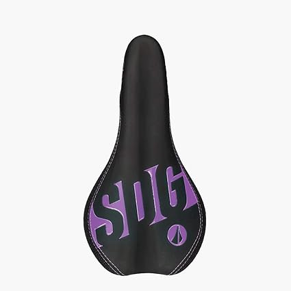 purple bike saddle