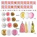 Baby Shower Decorations for Girl Pink and Gold Baby Girl Shower Decorating Kits with Banner, Balloons, Pom Poms Flowers, Paper Lantern, Paper Garland, Tassels …