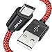 JSAUX Micro USB Cable Android, (2-Pack 6.6FT) Micro USB to USB A High Speed Sync Charger Nylon Braided Cord Compatible Samsung Galaxy S6 S7 Edge J7 Note 5,Kindle,LG,Xbox,PS4,Camera,Smartphones(Red)