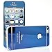 iPhone 5 Colored Screen Protector,New Cool Colorful Glitter Metal Bling Full Cover Tempered Glass Screen Protector for Apple iPhone 5 5S (Full Blue,Front & Back)