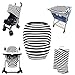 Baby Car Seat Cover- Breastfeeding Cover Nursing - High Chair - Shopping Cart - Baby Blanket Boys and Girls - Infinity Scarf - All-in-One Perfect Baby Shower Gift (Black&White Stripes)