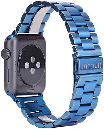 Kanteband Stainless Steel Apple Watch Bands Replacement 38mm - Solid Metal Business Strap for iWatch Series 3/2/1 - Adjustment Tools as Free Promotion GIFT, Blue