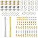 WXJ13 160 PCS Aluminum Hair Coil Hair Jewelry Rings Hair Braid Rings Gold and Sliver with 200M Metallic Cord
