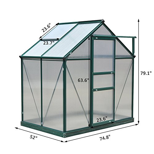 6 Outsunny+Polycarbonate+Walk+Garden+Greenhouse