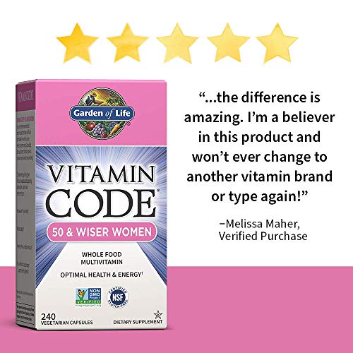 Garden of Life Multivitamin for Women 50 & Over, Vitamin Code Women 50 & Wiser Multi - 240 Capsules with Vitamins A, B… - Image 2