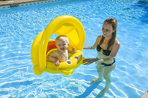 Poolmaster 81542 Learn-to-Swim Baby Bear Float Rider with Canopy